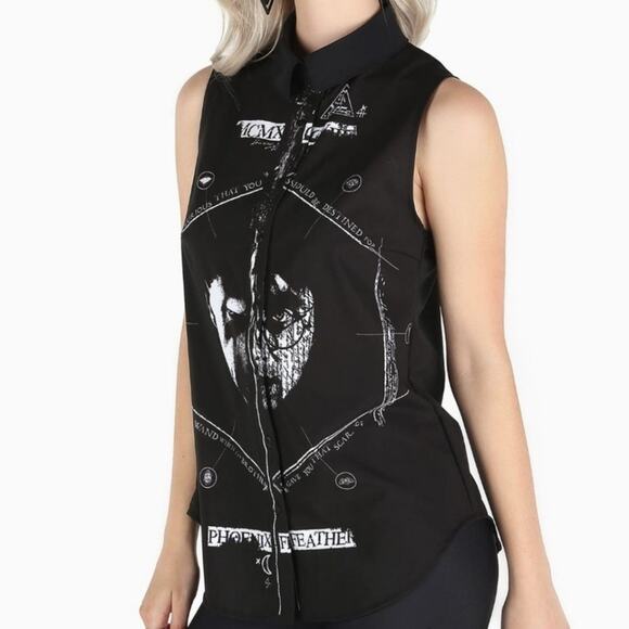 NEW Blackmilk Harry Potter Longline Oversized Gothic Tunic Vest Shirt Top … NWOT - Picture 6 of 10